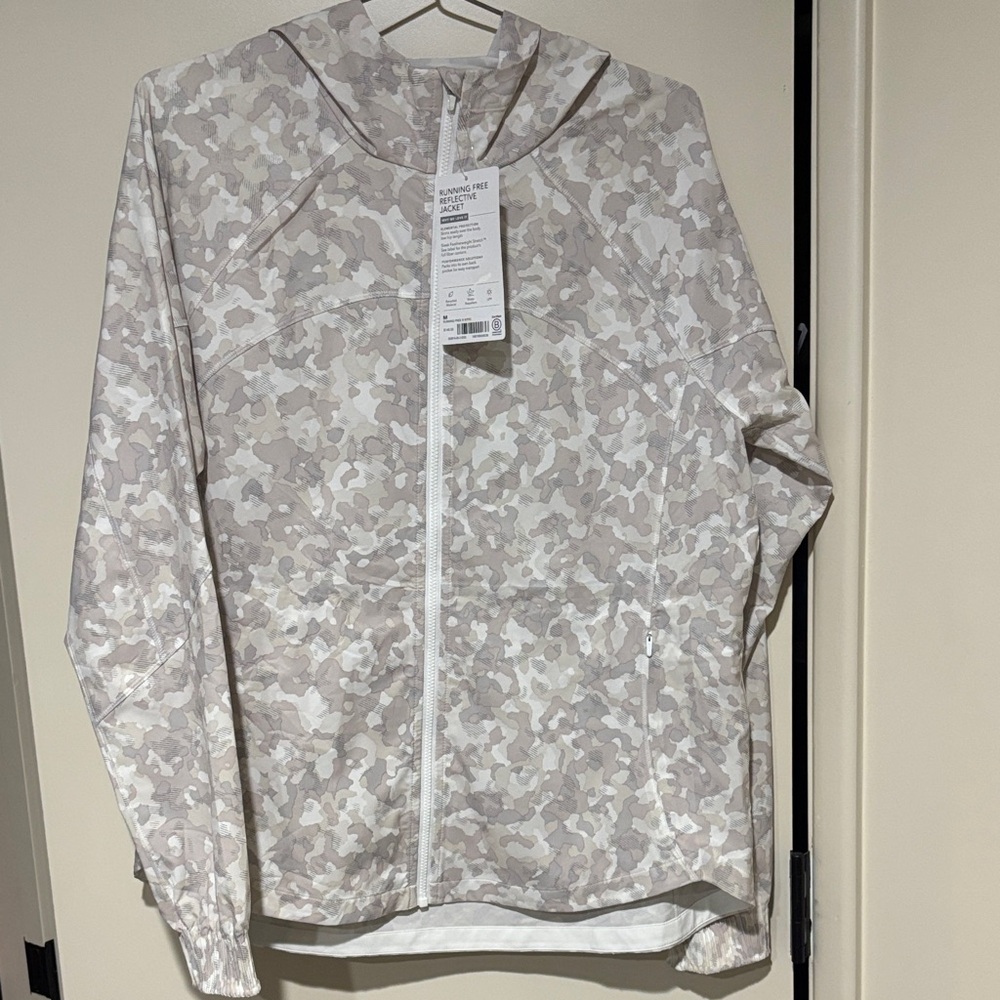 Athleta Featherweight Stretch Jacket - Cream and Gray